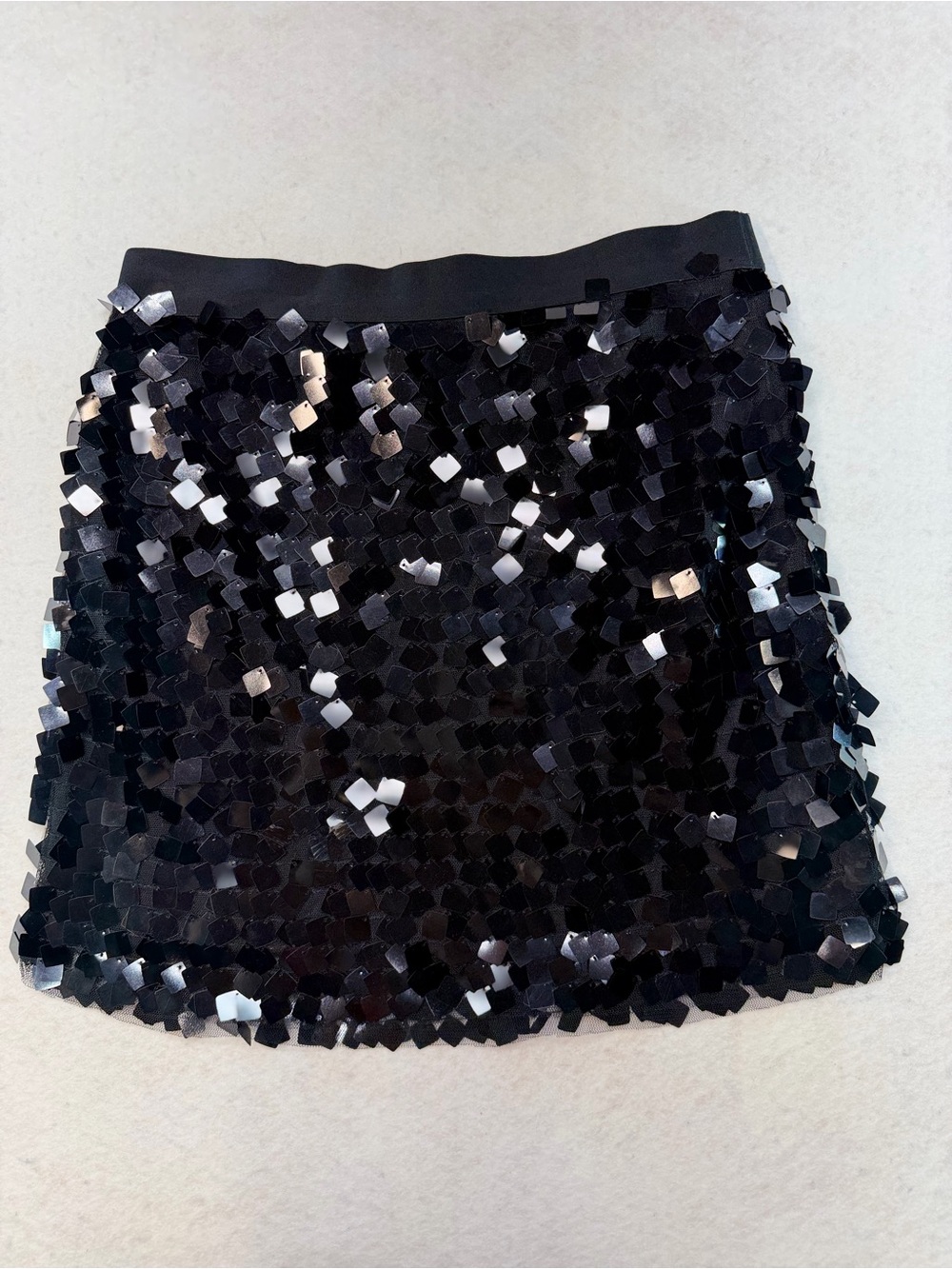 Max Studio Specialty Women's Black Mini Skirt in Shimmering Square Sequins